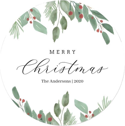 Custom Stickers for Weddings, Birthdays & Businesses - Personalized Labels with Your Logo - Waterproof, Fade and Heat Resistant - Pack of 100-1000 (Wreath F, 1.5 Inch)
