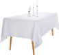 Ascoza 2pack 60x120 Inch White Rectangular Tablecloth 6 Feet Table Cloth in Polyester Fabric for Wedding/Banquet/Restaurant/Parties