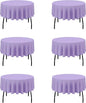 BRILLMAX 6 Pack Lavender 70 Inch Round Tablecloths Fit 30" to 54" Tables (8-20" Drop) - Circle Bulk Linen Polyester Fabric Washable Cloth Cover for Wedding Reception Banquet Birthday Party Buffet
