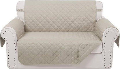 Reversible Loveseat Sofa Covers Couch Cover Furniture Protector(Loveseat,Beige/Beige)