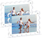 Scalloped Magnetic Picture Frame 4x6 Inch - 2Pack Clear Acrylic Photo Frame, 20mm Thick Double-Sided Magnet Design, Trendy Desktop Display for Home/Office Decor (2 Pack, 4X6)