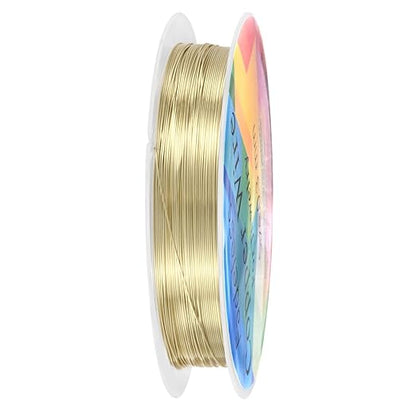 0.3 mm/28 Gauge Copper Wire for Jewelry Making, 49.2FT Copper Beading Craft Wire for Jewelry/Weaving/DIY Crafting/Planting, Color-Retaining [15M, Light Golden]