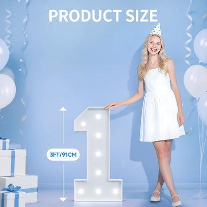 3FT Marquee Numbers 6 for 6th, 60th Birthday Party Decorations, Large Light Up Number 6 Sign for Anniversary Decor, Backdrop, Big Marquee Number, Pre-Cut Foam Board Kit