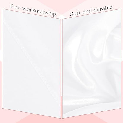 10 Packs Satin Tablecloth 120 Inch White Round Table Cloth Silk Tablecloth Smooth Fabric Overlay Satin Table Cover Decoration for Wedding Party Banquet Events