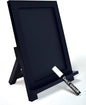 Framed Tabletop Chalkboard Sign, 9.5" x 14", Rustic Wood Frame, Small Magnetic Chalkboard with Built-in Ledge, Folding Stand, & One White Chalk Marker, by Better Office Products (Solid Black)