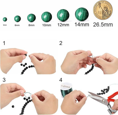 White Turquoise Stone Beads Gemstone Round Crystal Energy Jade Beads Stone Beads for Jewelry Making DIY Bracelet Necklace Jewelry Making 1 Strand 15.5inch 31PCS 12MM
