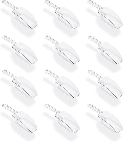 Super Z Outlet 5.5" Mini Acrylic Plastic Kitchen Scoops for Weddings, Candy Dessert Buffet, Ice Cream, Protein Powders, Coffee, Tea (Clear)