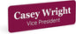 ExcelMark Custom Name Tag - Engraved Name Badge with Pin or Magnetic Backing, 16 Colors, 6 Fonts, and 2 Sizes to Choose from (Burgundy w/White Letters, 1"x 3")