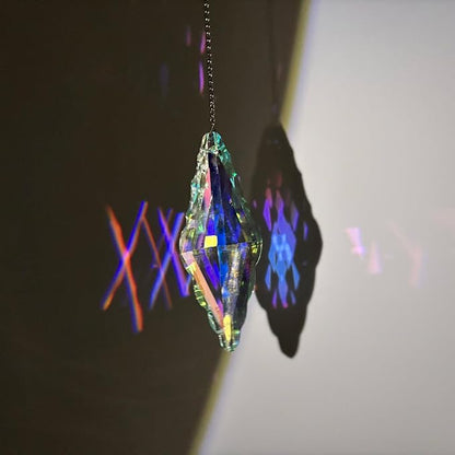 3PCS 5" Large Crystal Suncatcher Prisms - Hanging Crystals for Window & Garden, Sun Catchers with Prisms Decor | Creates Rainbows Indoors/Outdoors, Heavy Duty Hanging Crystals Decor