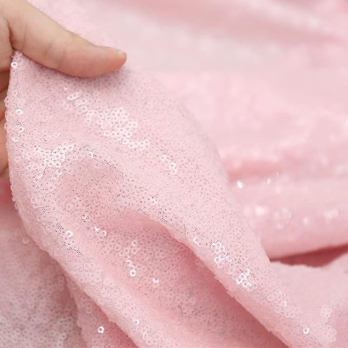 Pink Sequin Backdrop Curtains,2 Panels 2ft x 8ft Sequin Photography Backdrop Curtain for Wedding Party Xmas Decoration, Pink