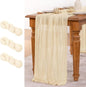 MLMW 3 Pack Beige Table Runner Cheesecloth Boho Gauze Rustic Cheese Cloth Table Runner 160 inch Sheer 13.3ft for Thanksgiving Wedding Party Baby Bridal Shower Birthday