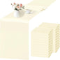 SHEJIZE 20 Pack White Satin Table Runner 12x108 Inches Long, Bright Silky Smooth Satin Table Runner Table Decor for Wedding Banquet Christmas Prom Event Birthday Party