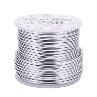 BENECREAT 10 Gauge Jewelry Craft Aluminum Wire 80 Feet Bendable Metal Sculpting Wire for Christmas Craft Floral Model Skeleton Making (Silver, 2.5mm)