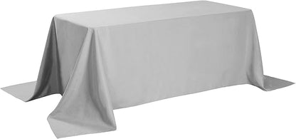 Rectangle Tablecloth 90x156 inch Washable Polyester Fabric Table Cloth for Wedding Party Dining Banquet Decoration（90x156, Silver）