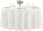 108 inch Round Tablecloth Washable Polyester Table Cloth Decorative Table Cover for Wedding Party Dining Banquet（108 inch,Ivory）