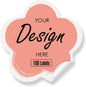 Custom Stickers Personalized Labels - Customized Stickers with Any Design Image Logo Text,Custom Thank You Label Stickers,Custom Stickers for Business Logo,100 Labels (Flower,4"x4")