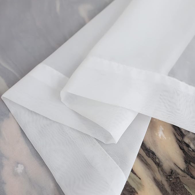 Window White Sheer Curtains 48 Inches Width 45 Inches Long 2 Panels Sheer Curtains Clear Curtains Basic Rod Pocket Panel for Home/Living Room/Bedroom/Kids Room