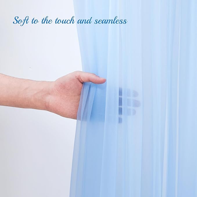 10x10ft Baby Blue Tulle Backdrop Curtain for Parites, Sheer Backdrop Curtains for Wedding Baby Shower Birthday Party Photo Shoot Decorations