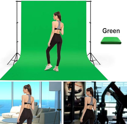 10X20ft Large Green Screen Backdrop for Photography, LCUIRC Two Rod Pocket Chromakey Collapsible Green Polyester Curtain with 4 Clamps for Photography, Zoom Meeting and Game Live Steaming