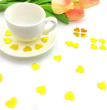 Heart Confetti Valentine's Day Table Confetti Metallic Foil for Party Wedding Happy Birthday Baby Showe Bridal Shower Festival Theme Party Decorations Supplies(Gold)