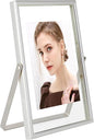 Silver Floating Frame (4"x6", Vertical), For Picture 3.5x5, 2x3, 1x2, Mini Desktop Photo Frame, Classy Gift For Festival, Wedding, Home or Office Décor…