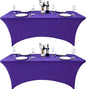 2-Pack 4ft Spandex Table Covers for Rectangular Folding Tables - Wrinkle Resistant Stretch Tight Table Cloths - Ultimate Fitted Table Protector for Parties, Banquet, and Wedding