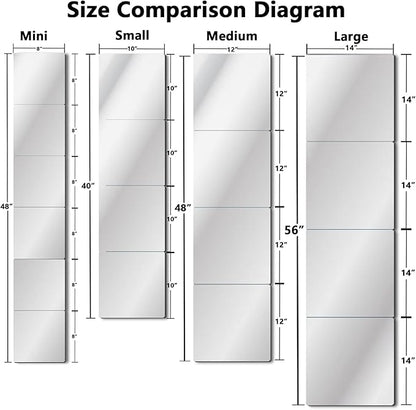 Unbreakable Acylic Small Mirror Tiles for Kids, (4-Pcs 13.5x13.5 Inch) Plastic Mirrors for Wall, Stick on Mirrors for Wall Decor, Shatterproof Mirror for Kids Bedroom