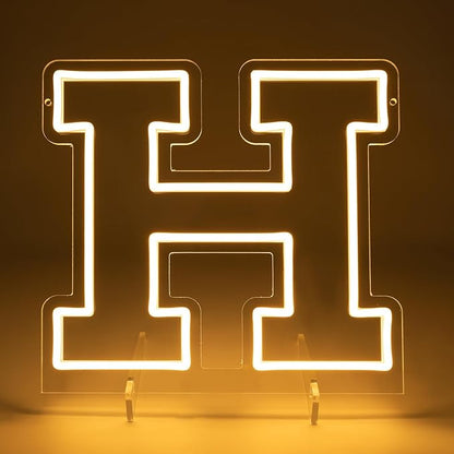 Light Up Letters H, Led Marquee Letter Lights Neon Sign, 13" Height Decorative Lighted Alphabet Number, Battery/USB Powered Led Letters Lights for Wedding, Birthday, Party, Christmas or Home Decor