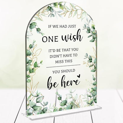 Wedding Sign Decor, You Should Be Here Sign, 5x7 Inch Arch Acrylic, Wedding Sign for Reception & Event, Bridal Shower Decorations, Wedding Table Sign Accessories for Anniversary And Party (Foliage)