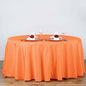 Efavormart Round Tablecloth, 120 Inch Stain & Wrinkle Resistant Washable Table Cloth, Decorative Polyester Fabric Table Cover for Banquet, Wedding, Dining - Orange