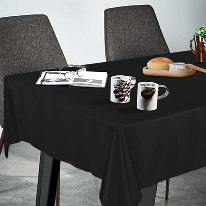 Fitable Rectangle Tablecloth Stain and Wrinkle Resistant Washable Polyester Table Cloth for Buffet Parties and Camping (70x108 inch, Black)