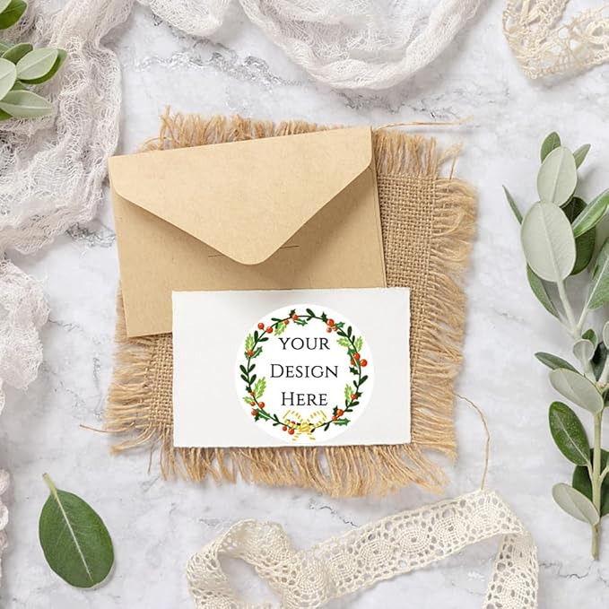 100-1000pcs Custom Stickers Merry Christmas Stickers Personalized Labels Adhesive Xmas Decorative Envelope Seals Stickers for Cards Gift Boxes(VSquare-12)