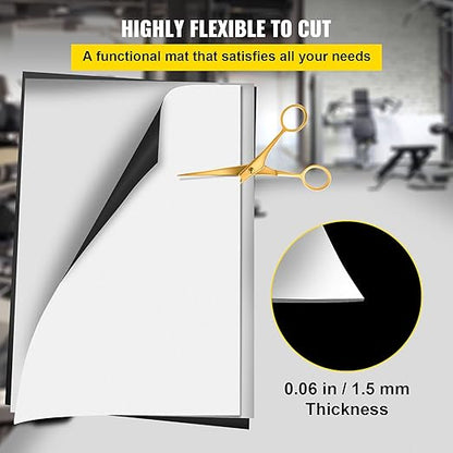 VEVOR Dance Floor, 6.6x23ft Dance Floor Roll, 0.06in Thick PVC Vinyl Dance Floor, Black/White Reversible Portable Dance Floor, Non-Slip Dance Flooring, Ballet Dance Floor for Jazz, Pop, Lyrical Style