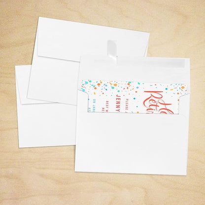 LUXPaper A7 Invitation Envelopes | Peel & Press | 5 1/4" x 7 1/4" | White | 80lb. Text | 100% Recycled | 50 Qty