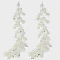 2 Pcs White Artificial Rose Vine Hanging Fake Flowers Garland for Wedding Anniversary Birthday Party Background Arch Garden Home Wall Room Decor