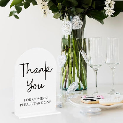 Please Take One Sign for Wedding Acrylic Arch Wedding Bridal Shower Baby Shower Welcome Table Signs for Ceremony and Reception Decor 7 x 5 Inches