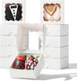 RomanticBaking 3 ¼" x 3 ¼" x 1 ½" 50PCS Chocolate Truffle Boxes for 4，Cookies Boxes Mini Bakery Boxes with Window for Brownie,Soap,Donut