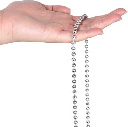 Faux Silver Pearl Beads Garland - 6mm Christmas Tree Beads 22 Yards Spool Pearl String Roll for Wedding Party Christmas Tree Decoration