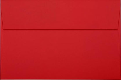 LUXPaper A9 Invitation Envelopes | Peel & Press | 5 3/4" x 8 3/4" | Ruby Red | 80lb. Text | 50 Qty