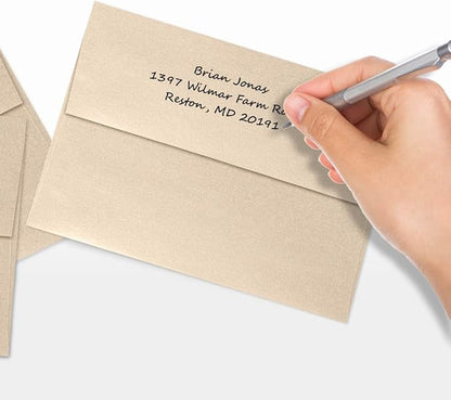 LUXPaper A7 Invitation Envelopes | Peel & Press | 5 1/4" x 7 1/4" | Taupe Metallic | 80lb. Text | 250 Qty