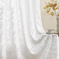 Sheer Curtains 84 Inch Length for Living Room & Bedroom Rod Pocket Boho Farmhouse Drapes with Scroll Floral Patterned 3D Flocked Texture & Rococo Motifs White Sheer Curtain Set of 2 Panels 52"W*84"L