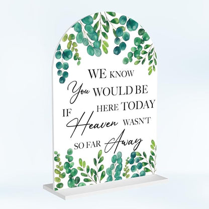 Wedding Memorial Sign We Know You Would be Here Today if Heaven Reserved Signs in Loving Memory Table Wedding Signs for Ceremony and Reception 7 x 5 Inches