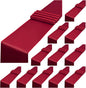 12 Pack Burgundy Satin Table Runner,12 x 108 inch Long Premium Smooth Table Runner for Wedding, Banquets, Birthday, Party, Graduation, Engagements,Table Runners fit Rectangle and Round Table