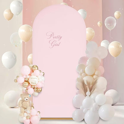 SoarDream Pink Spandex Arch Cover 6FT Wedding Arch Backdrop Cover Stretchy Backdrop Chiara Wall Arch Stand Cover for Wedding Birthday Balloon Decorations- Ideal for Balloon Arches