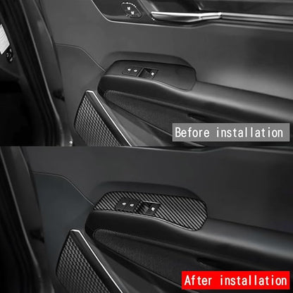 4pcs Carbon Fiber Style Front Rear Doors Window Glass Lift Switch Panel Cover Decorative Sticker Protection Car Interior Accessories for 2023-2025 KIA EV9 KT15