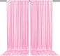 2 Panels Rose Pink Backdrop Curtain, 10 x 7 Feet Background Curtains for Parties, Weddings, Baby Showers, Bachelorette Halloween, Christmas Birthday Party Photoshoot Backdrop Curtains Decorations