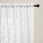 Curtains Sheer White Curtain Panels Boho Farmhouse Drapes with Vintage Floral Pattern 45" Short Length Rod Pocket for Bedroom Living Room Windows French Elegance 3D Relief, Set of 2 (52" Wide Each)