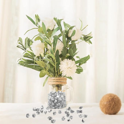 Fake Crushed Ice Cubes, Vase Fillers, 11 * 14 mm 650 pcs Reusable Fake Ice Cubes Artificial Acrylic Crystal Cubes for Wedding Decor Gold