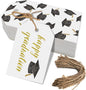 50 Pcs Graduation Gift Tags, Congrats Grad Party Favors Gift Tags for High School or Happy College Graduation Party Decoration Supplies (Gold, 2.2 * 3.5)