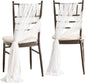 Ling's Moment Wedding Chiffon Chair Sashes Cover Aisle Decorations Draping Fabric Wrinkle-Free with Tie 16 Pcs White for Party Ceremony Reception Floral Arrangement Banquet Outdoor Decor